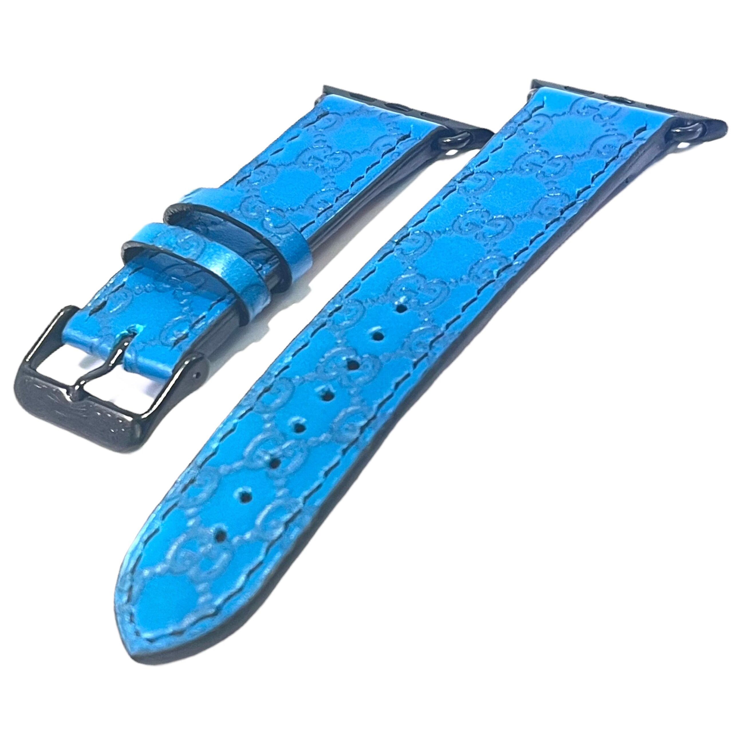 Ready-to-Ship: Upcycled GG Blue Watch Band