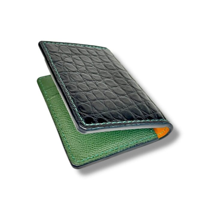 Black Genuine Alligator Pocket Organizer Wallet - Image 1