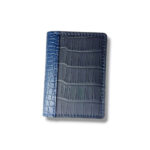 Matte Black/Blueberry Genuine Alligator Pocket Organizer Wallet - Image 5