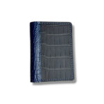 Matte Black/Blueberry Genuine Alligator Pocket Organizer Wallet