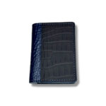 Matte Black/Blueberry Genuine Alligator Pocket Organizer Wallet - Image 3