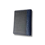 Matte Black/Blueberry Genuine Alligator Pocket Organizer Wallet - Image 4